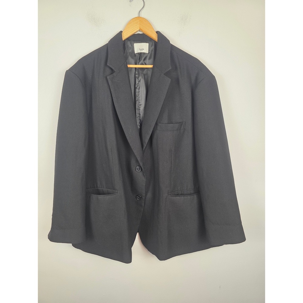 Frankie Shop Bea Womens Oversized Blazer Black Rayon Blend Two Button Jacket XL